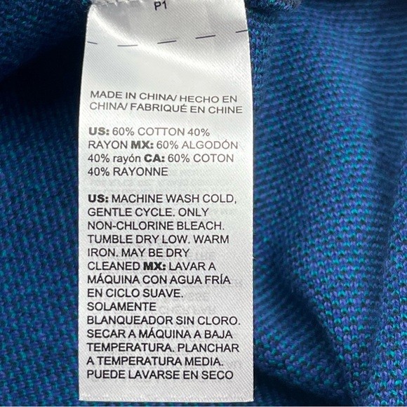 Chico’s 3 Womens US Size XL Tunic Sweater Floral Fanfare Green Blue Purple NEW - Picture 3 of 12